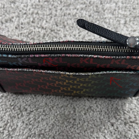 KARL LAGERFELD PARIS-Rainbow “KL” Monogram/Logo Faux Leather Small Crossbody Bag - Picture 15 of 16